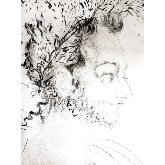 Salvador Dali - The Crown - Original Etching on Silk 1968 For Sale - Image 3 of 8
