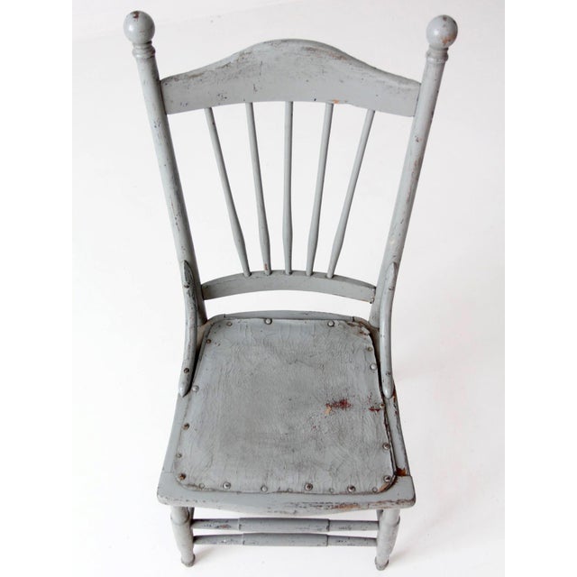 Antique Victorian Painted Spindle Back Chair For Sale - Image 4 of 16