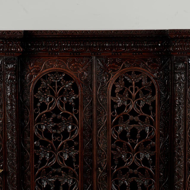 Antique Anglo Indian Ornate Sideboard or Cabinet For Sale - Image 4 of 14