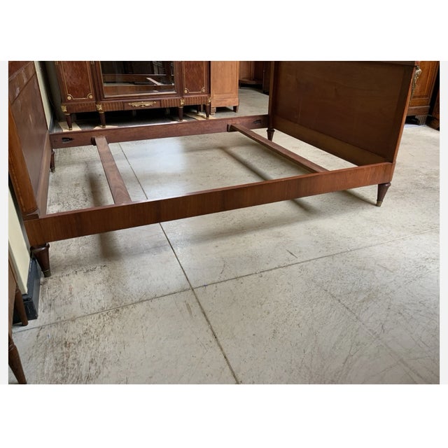 Wood Antique Sensational Art Nouveau Ornate Bed with Inlays, 1900 For Sale - Image 7 of 8