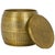 Apoline Drum Side Table with Storage in Antique Brass For Sale - Image 9 of 10