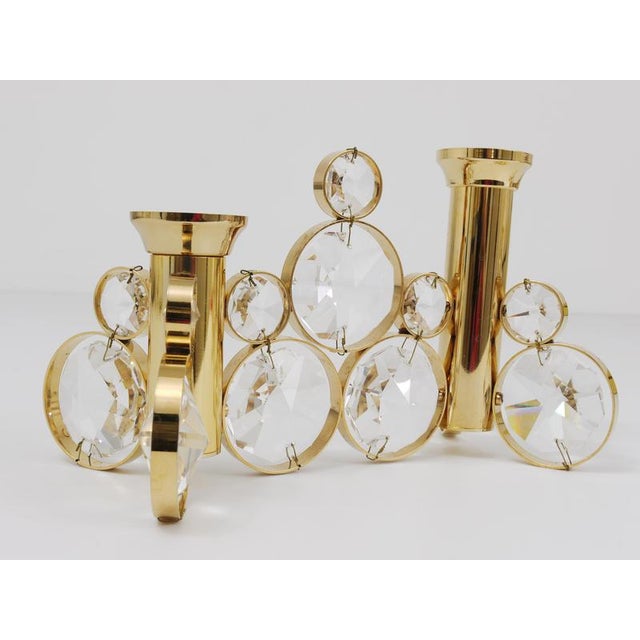 Brass and Crystal Candleholder by Palwa Gaetano, 1970s For Sale - Image 10 of 12