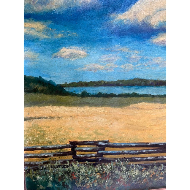 1940s Vintage 1947 Scenic Landscape Oil on Board Painting by Lydia Hankenmeier For Sale - Image 5 of 11