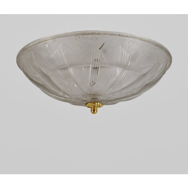 Art Deco 1930s Large French Art Deco Flush Mount by Muller Freres - France For Sale - Image 3 of 7