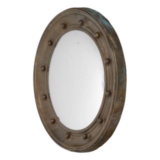 Small Brass Framed Convex Mirror, 1890s For Sale