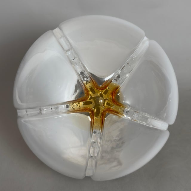 Modern Space Age Sphere Ceiling Lamp in Murano Glass from Mazzega, 1970s For Sale - Image 3 of 11