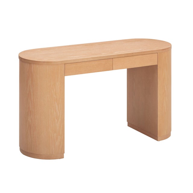 Boho Chic Marlow Natural Wood Writing Desk For Sale - Image 3 of 11