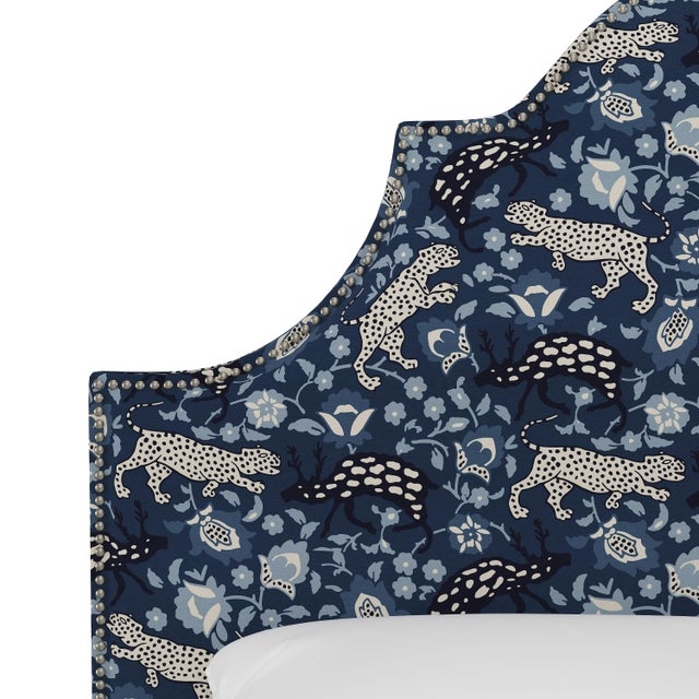 Not Yet Made - Made To Order Halsted Headboard in Blue Leopard, Full For Sale - Image 5 of 6