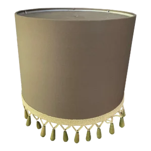 Taupe Lamp Shade With Vintage Trim