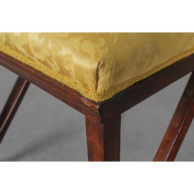 Liberty Style Shaped Wood and Yellow Fabric Chairs by V. Ducrot, Italy, 1920s, Set of 2 For Sale - Image 17 of 18