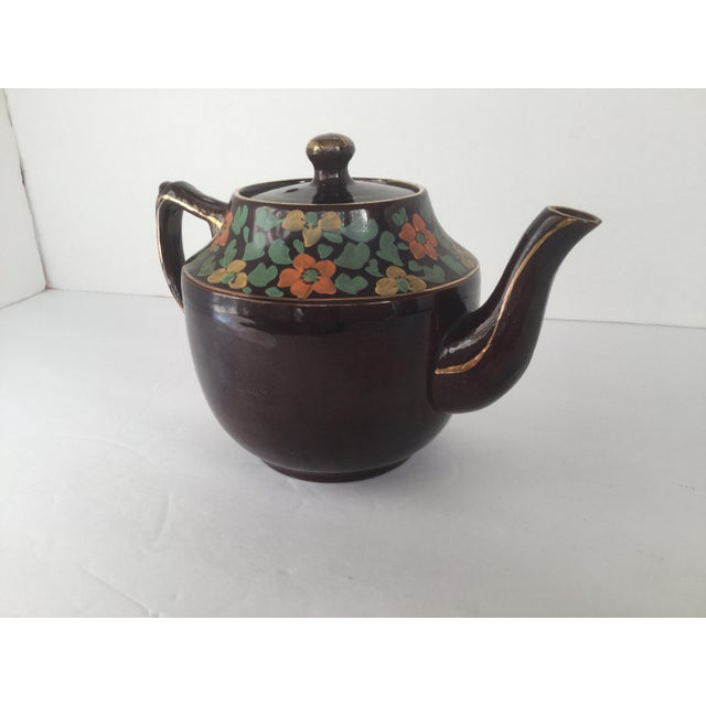 English Handpainted “Brown Betty” Teapot Chairish