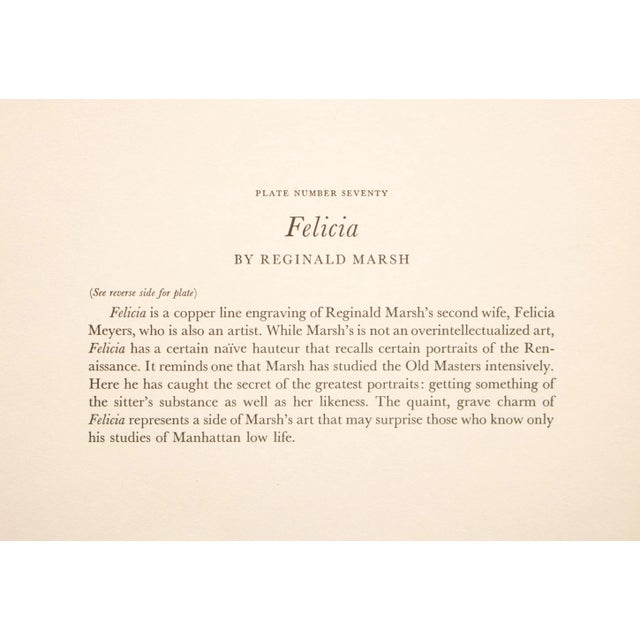 Gray 1939 After Reginald Marsh "Felicia", First Edition Period Offset Lithograph For Sale - Image 8 of 10