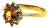 Bochic “Orient” Vintage Yellow Sapphire & Cognac Diamond Ring Set In 18K Gold & Silver For Sale