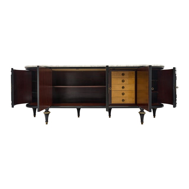 Black Grande Louis XVI Demilune Buffet For Sale - Image 8 of 9