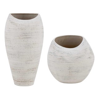 Inara Indoor-Outdoor White Vases Set/2 For Sale