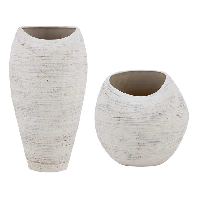 Inara Indoor-Outdoor White Vases Set/2 For Sale