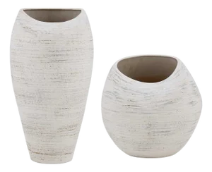 Inara Indoor-Outdoor White Vases Set/2