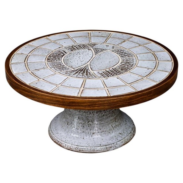 Ceramic Coffee Table with Sculptural Pedestal Base from Vallauris, 1960s For Sale - Image 15 of 15