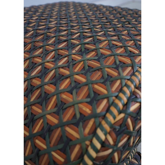 Mackenzie Childs Scrolled Base Woven Wicker Stool For Sale In Philadelphia - Image 6 of 11
