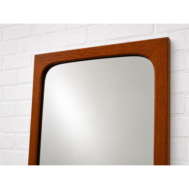 Brown Mid Century Modern Danish Teak Mirror by Aksel Kjersgaard For Sale - Image 8 of 8