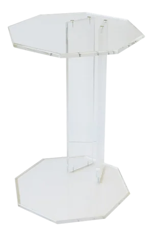 Lucite Side Table With Octagonal Design