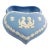 Wedgwood Blue Jasperware Heart Shaped Charles and Diana Trinket Box For Sale