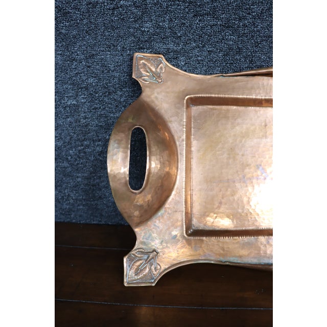 Art Nouveau Copper Serving Tray With Integrated Handles For Sale In Philadelphia - Image 6 of 12