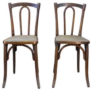 Set of French Cined Wooden Bistro Chairs