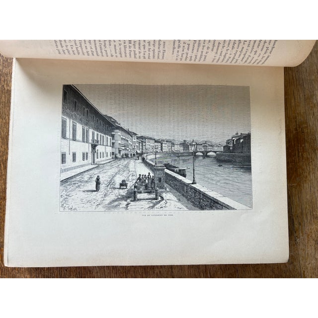 Late 19th Century Antique Victorian Illustrated Leather Spine Art Book Florence Tuscany Grand Tour For Sale - Image 5 of 10
