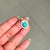 Contemporary Art Deco 1.43ct Turquoise & Baguette Diamond Halo Pendant in 14k Gold For Sale - Image 3 of 14