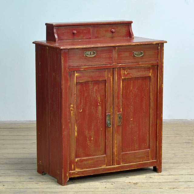 Rustic Vintage Buffet in Pine, 1925 For Sale - Image 3 of 12
