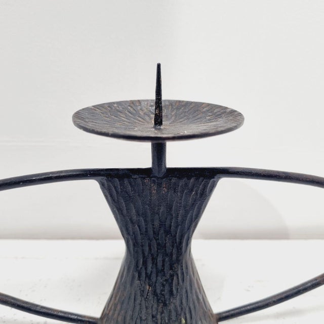Brutalist Vintage Wrought Iron Candleholder, 1960s For Sale - Image 3 of 12