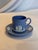 A beautiful demitasse and saucer set in the vintage Wedgwood Jasperware iconic pale blue and white colorway, dating to...