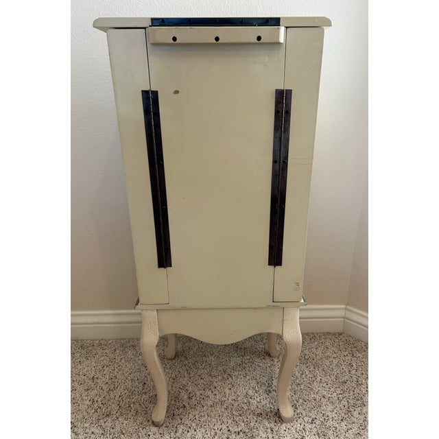 Hand-Painted Floral Jewelry Armoire Cabinet With Mirror & Storage For Sale - Image 10 of 10
