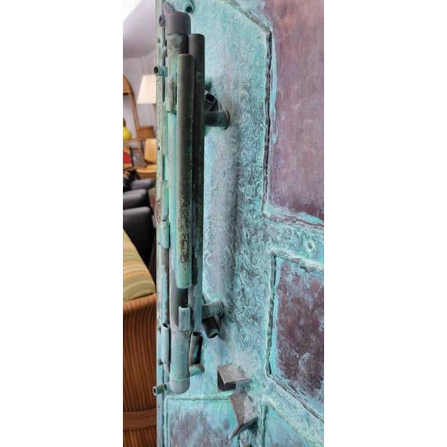 Wood Artist Roy R. Butler Signed Copper Brutalist Doors - a Pair For Sale - Image 7 of 10