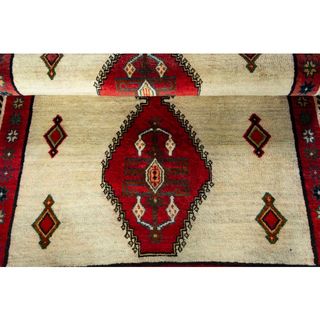 Beige Hand-Knotted Gabbeh - Nomadic Rug For Sale - Image 8 of 11
