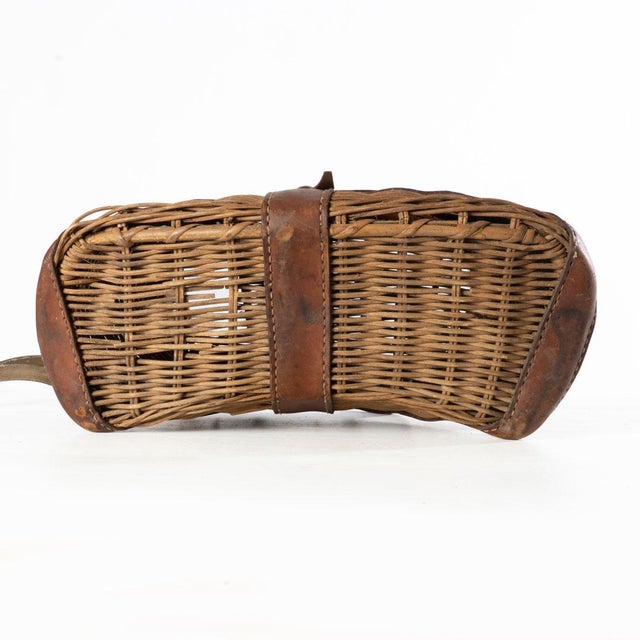 Brown Early 20th Century Fishing Creel Wicker Basket For Sale - Image 8 of 8