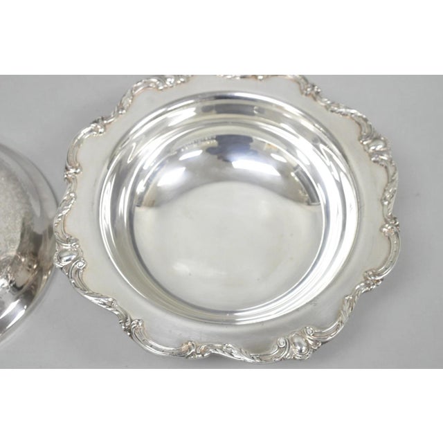 Vintage Victorian Webster Wilcox "Rochelle" Silver Plated Round Covered Serving Bowl Dish For Sale - Image 10 of 15