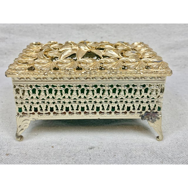 Vintage Filigree Jewelry Box For Sale - Image 9 of 9