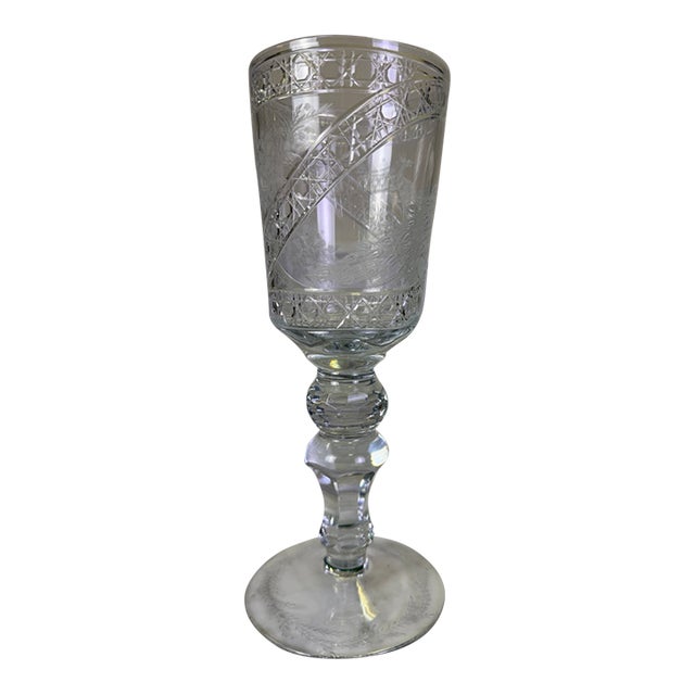 Elegant Modern Russian Crystal Peacock Goblet by Gran Saint Petersburg For Sale
