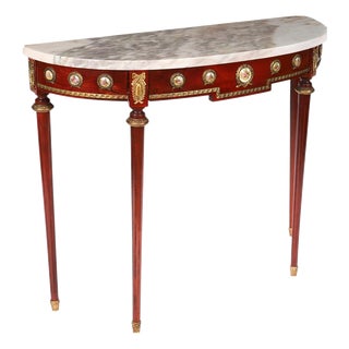 Vintage French Console Table in Sevres Porcelain and Ormolu Mounts, 1950s For Sale