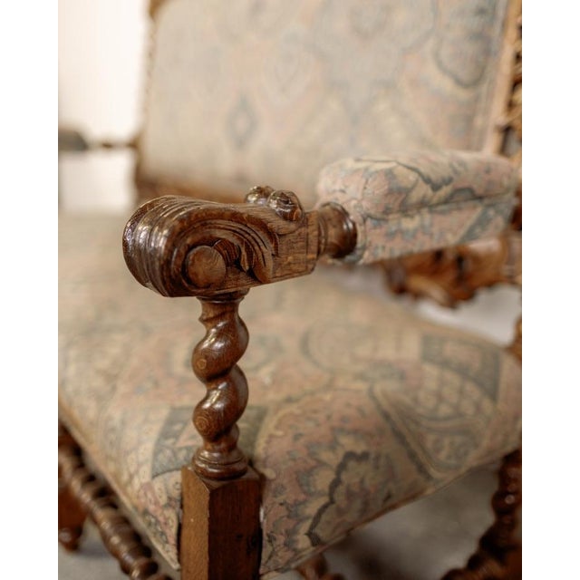 19th Century Carved Tapestry Bench For Sale - Image 10 of 12