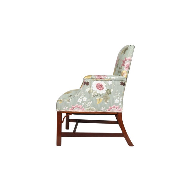 Chinoiserie George III Style Upholstered Arm Chair For Sale - Image 3 of 8