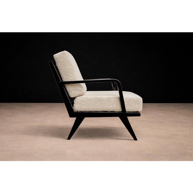 Wood Armchair in Hardwood With Ebony Finish & Boucle, Unknown, 1960s For Sale - Image 7 of 10