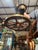 Vintage Wooden and Brass Captains Wheel Chandelier For Sale - Image 4 of 7