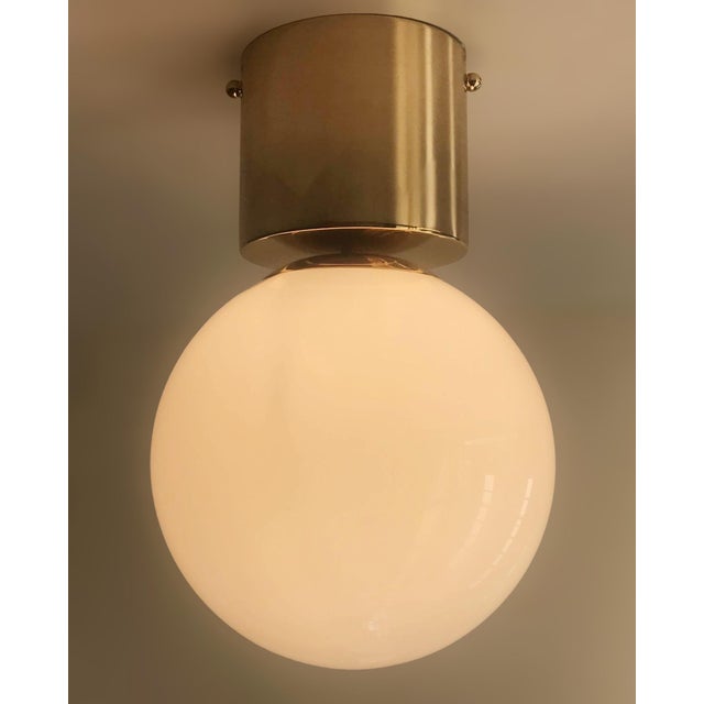Italian 21st Century Polished Brass and Glossy White Globe Uno Flush Mount by Fabio LTD For Sale - Image 3 of 4