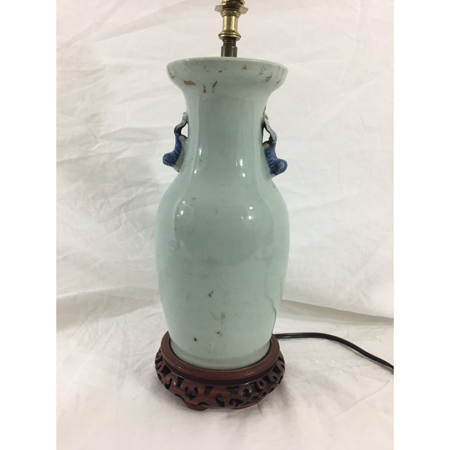 Figurative 19th Century Chinese Export Vase Lamp With Figure For Sale - Image 3 of 7