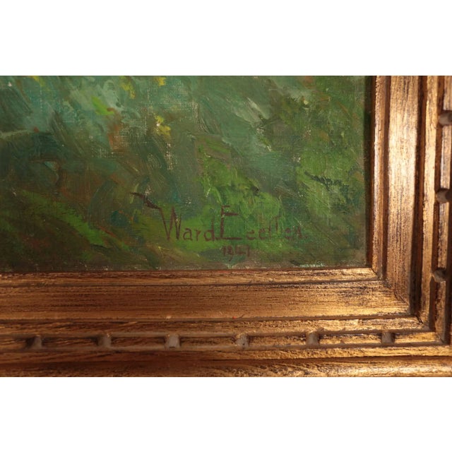 Cottage Behind Blossoming Trees, 1941, Oil Painting on Canvas, Framed For Sale - Image 3 of 7