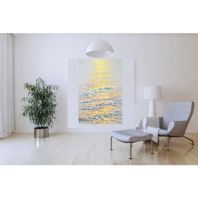 White Shimmering Water. Original Modern Hand Painting For Sale - Image 8 of 11
