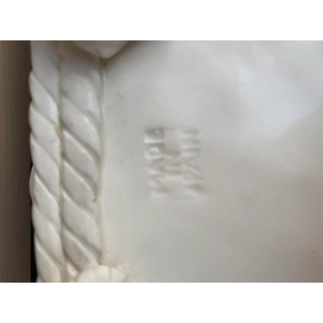 1980s French Country White Ceramic Woven Rope Cachepot Basket For Sale - Image 12 of 12